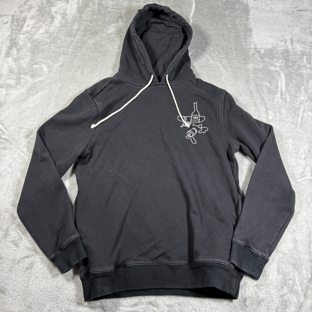 The‎ Quiet Life Hoodie Mens Medium Black Embroidered Skateboarding Streetwear